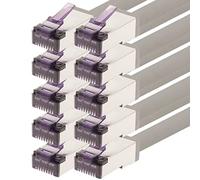1aTTack.de - 3,0 m - Cable de red Ethernet Gigabit LAN CAT6a Superflex RJ45 CAT6 A cable de conexión 10000 Mbit s SFTP PIMF 500 MHz compatible con CAT6 CAT5 - Gris - 10 unidades