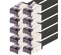 1aTTack.de - 3,0 m - Cable de red Ethernet Gigabit LAN CAT6a Superflex RJ45 CAT6 A cable de conexión 10000 Mbit s SFTP PIMF 500 MHz compatible con CAT6 CAT5 - Negro - 10 unidades