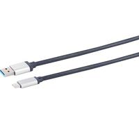 1aTTack.de 3 cables adaptadores USB-A de 5 pies, USB-C, 3.0, 1.5 m, contactos chapados en oro, funda textil, azul