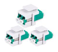 1aTTack.de 3 conectores de fibra óptica Keystone OM3 (UPC o PC) LC dúplex hembra a LC dúplex hembra multimodo aqua
