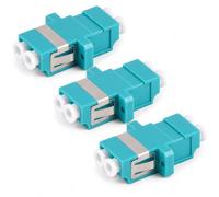 1aTTack.de 3 conectores Keystone de fibra óptica OM3 (UPC o PC) LC Duplex hembra a LC Duplex hembra multimodo Aqua