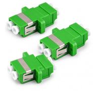 1aTTack.de 3 conectores Keystone de fibra óptica OS1/OS2 (APC) LC Duplex hembra a LC Duplex hembra monomodo verde