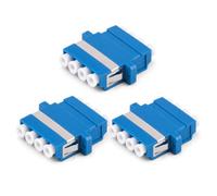 1aTTack.de 3 conectores Keystone de fibra óptica OS1 / OS2 (UPC o PC) LC Quad hembra a LC Quad hembra monomodo azul