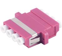 1aTTack.de 3x conectores keystone de fibra óptica OM4 (UPC o PC) LC-Quad hembra a LC-Quad hembra multimodo violeta