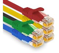 1aTTack.de - 5 cables de red Cat7 de 0,5 m, Cat.7 Ethernet, LAN y Cat 7 para una máxima velocidad de Internet y conecta todos los dispositivos con conector RJ 45 Color 1