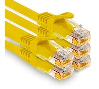 1aTTack.de - 5 cables de red Cat7 de 0,5 m, Cat.7 Ethernet, LAN y Cat 7 para una velocidad máxima de Internet y conecta todos los dispositivos con conector RJ 45 amarillo