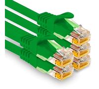 1aTTack.de - 5 cables de red Cat7 de 1,0 m, Cat.7 Ethernet, LAN y Cat 7 para una velocidad máxima de Internet y conecta todos los dispositivos con conector RJ 45 hembra verde