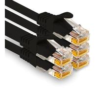 1aTTack.de - 5 cables de red Cat7 de 2,0 m, Cat.7 Ethernet, LAN y Cat 7 para una máxima velocidad de Internet y conecta todos los dispositivos con conector RJ 45, color negro