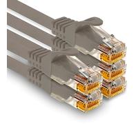 1aTTack.de - 5 cables de red Cat7 de 2,0 m, Cat.7 Ethernet, LAN y Cat 7 para una máxima velocidad de Internet y conecta todos los dispositivos con conector RJ 45 gris