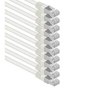 1aTTack.de® - 5m - blanco - 10 Piezas - CAT6 CAT 6 Ethernet LAN cable de red SET 1000 Mbit/s CAT6 Doble blindado PIMF 250MHz libre de halógenos compatible con CAT5e CAT6a CAT7 CAT8