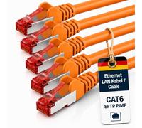1aTTack.de 5x 1m Cable de red SFTP PIMF Cat6 RJ45 naranja