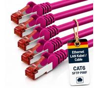 1aTTack.de 5x 1m Cable de red SFTP PIMF Cat6 RJ45 rosa