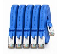 1aTTack.de 5x Cable Ethernet CAT7 plano 1m U/FTP 10 Gbit/s RJ45 Cat6a azul