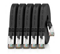 1aTTack.de 5x Cable Ethernet CAT7 plano 1m U/FTP 10 Gbit/s RJ45 Cat6a negro