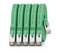 1aTTack.de 5x Cable Ethernet CAT7 plano 5m U/FTP 10 Gbit/s RJ45 Cat6a verde