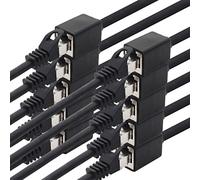 1aTTack.de 618333 Adaptador de extensión CAT7 Cat.7-5m - cable Ethernet Cable de red Lankabel 10 Gb/s cable sin procesar con enchufe RJ6 Cat6a 10 piezas - negro