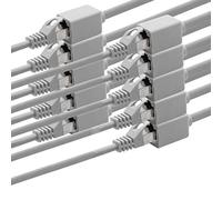 1aTTack.de 618364 Adaptador de extensión CAT7 Cat.7-1m - Cable Ethernet Cable de red Lankabel 10 Gb/s cable sin procesar con (RJ45) Enchufe Cat6a 10 piezas - gris