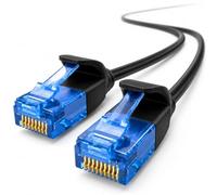 1aTTack.de 660080 Cable de red Cat 6, categoría 6, 2 m, cable de conexión, cable delgado (diámetro pequeño, muy flexible), 1000 Mbit/s, 1 pieza, negro
