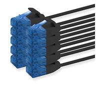 1aTTack.de 660103 Cable Cat6 Cat.6 Cat Red de 2m - Cable de Conexión Slim (Diámetro Pequeño - Muy Flexible) 1000 Mbit/s - 10 Piezas - Negro