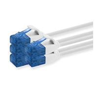 1aTTack.de 660127 Cable de red Cat 6, categoría 6, 2 m, cable de conexión, cable fino (diámetro pequeño, muy flexible), 1000 Mbit/s, 5 unidades, color blanco