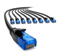 1aTTack.de 660288 Cable de red Cat6 Cat.6 0,5m - Cable de conexión Slim (Diámetro pequeño - muy flexible) 1000 Mbit/s - 10 unidades - negro