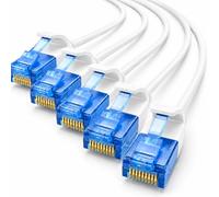 1aTTack.de 660578 Cable de red Cat 6, categoría 6, 0,3 m, cable de conexión, cable delgado (diámetro pequeño, muy flexible), 1000 Mbit/s, 5 unidades, color blanco
