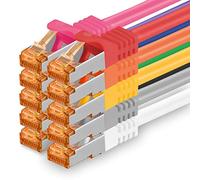 1aTTack.de 686516 Cat7-10x 0,5m - Cable de red Cat 7 Ethernet LAN 10 Gb/s PIMF LSZH 10 colores
