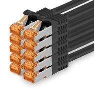 1aTTack.de 689289 Cat7-10x 1,5m - Cable de red Cat 7 Ethernet LAN 10 Gb/s PIMF LSZH negro