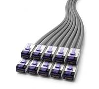 1aTTack.de - 7,5m - CAT6a Superflex - Cable de red Ethernet Gigabit LAN RJ45 CAT6 A cable de conexión 10000 Mbit s SFTP PIMF 500 MHz compatible con CAT6 CAT5 - Gris - 10 unidades