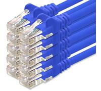 1aTTack.de Cable de Red Cat.6 - Azul - 10 x - 0,25m - Cat6 Cable ethernet Lan 1000 Mbits (PoE) Patch Cable Compatible con Cat5 Cat6a Cat7 Cat8 Internet módem DSL Fritz Box