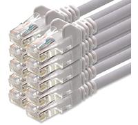 1aTTack.de Cable de Red Cat.6 - Blanco - 10 x - 0,25m - Cat6 Cable ethernet Lan 1000 Mbits (PoE) Patch Cable Compatible con Cat5 Cat6a Cat7 Cat8 Internet módem DSL Fritz Box