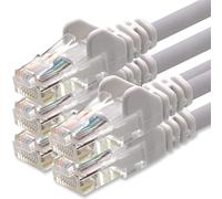 1aTTack.de Cable de Red Cat.6 - Blanco - 5 x - 5m - Cat6 Cable ethernet Lan 1000 Mbits (PoE) Patch Cable Compatible con Cat5 Cat6a Cat7 Cat8 Internet módem DSL Fritz Box