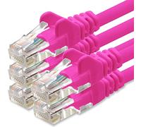 1aTTack.de Cable de Red Cat.6 - Cat6 Cable ethernet Lan 1000 Mbits (PoE) Patch Cable Compatible con Cat5 Cat6a Cat7 Cat8 Magenta - 5X 5m