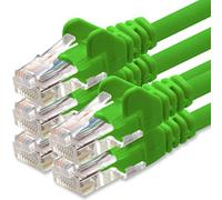 1aTTack.de Cable de Red Cat.6 - Cat6 Cable ethernet Lan 1000 Mbits (PoE) Patch Cable Compatible con Cat5 Cat6a Cat7 Cat8 verde - 5X 0,5m