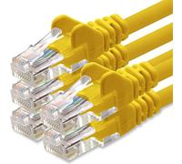 1aTTack.de Cable de Red Cat.6 - Cat6 Cable ethernet Lan 1000 Mbits (PoE) Patch Cable Compatible con Cat5 Cat6a Cat7 Cat8 amarillo - 5X 1m