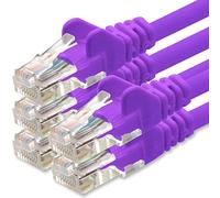 1aTTack.de Cable de Red Cat.6 - Cat6 Cable ethernet Lan 1000 Mbits (PoE) Patch Cable Compatible con Cat5 Cat6a Cat7 Cat8 Violett - 5X 0,25m