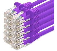 1aTTack.de Cable de Red Cat.6 - Cat6 Cable ethernet Lan 1000 Mbits (PoE) Patch Cable Compatible con Cat5 Cat6a Cat7 Cat8 Violett - 10x 0,5m