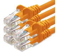 1aTTack.de Cable de Red Cat.6 - Cat6 Cable ethernet Lan 1000 Mbits (PoE) Patch Cable Compatible con Cat5 Cat6a Cat7 Cat8 Orange - 5X 1m
