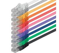 1aTTack.de Cable de Red Cat.6 - Cat6 Cable ethernet Lan 1000 Mbits (PoE) Patch Cable Compatible con Cat5 Cat6a Cat7 Cat8 10 Colores 3m