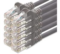 1aTTack.de Cable de Red Cat.6 - Cat6 Cable ethernet Lan 1000 Mbits (PoE) Patch Cable Compatible con Cat5 Cat6a Cat7 Cat8 gris - 10x 10m