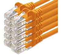 1aTTack.de Cable de Red Cat.6 - Cat6 Cable ethernet Lan 1000 Mbits (PoE) Patch Cable Compatible con Cat5 Cat6a Cat7 Cat8 Orange - 10x 1m
