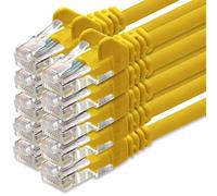 1aTTack.de Cable de Red Cat.6 - Cat6 Cable ethernet Lan 1000 Mbits (PoE) Patch Cable Compatible con Cat5 Cat6a Cat7 Cat8 amarillo - 10x 1m