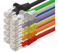 1aTTack.de Cable de Red Cat.6 - Cat6 Cable ethernet Lan 1000 Mbits (PoE) Patch Cable Compatible con Cat5 Cat6a Cat7 Cat8 10 Colores 0,25m