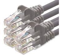 1aTTack.de Cable de Red Cat.6 - Cat6 Cable ethernet Lan 1000 Mbits (PoE) Patch Cable Compatible con Cat5 Cat6a Cat7 Cat8 gris - 5X 5m