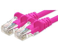 1aTTack.de Cable de Red Cat.6 - Cat6 Cable ethernet Lan 1000 Mbits (PoE) Patch Cable Compatible con Cat5 Cat6a Cat7 Cat8 Magenta - 1x 1m