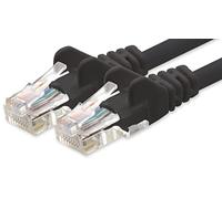 1aTTack.de Cable de Red Cat.6 - Negro - 1x 0,25m - Cat6 Cable ethernet Lan 1000 Mbits (PoE) Patch Cable Compatible con Cat5 Cat6a Cat7 Cat8 Internet módem DSL Fritz Box
