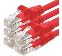 1aTTack.de Cable de Red Cat.6 - Rojo - 5 x - 0,5m - Cat6 Cable ethernet Lan 1000 Mbits (PoE) Patch Cable Compatible con Cat5 Cat6a Cat7 Cat8 Internet módem DSL Fritz Box