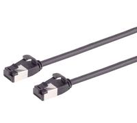 1aTTack.de Cable de red Cat 8.1 (0,25 m, 1 unidad), cable Ethernet Cat 8 con conector RJ45 delgado y fino con velocidad de transferencia de 40 Gbps, color negro, 0,25 metros