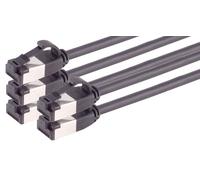 1aTTack.de Cable de red Cat 8.1 (0,25 m, 10 unidades), cable Ethernet Cat 8 con conector RJ45 delgado y fino con velocidad de transferencia de 40 Gbps, color negro, 0,25 metros