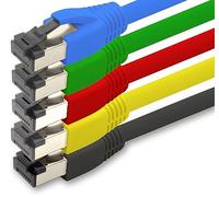 1aTTack.de Cable de red Cat 8 de 0,5 m, Cat8, 5 unidades, Cat.8, Lan, 2000 MHz, 40 Gbits, 40GBase-T Poe+, cable Ethernet LSZH - 5 x 0,5 m